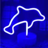 USB LED Geist Neonlicht Urlaub Party Kunst Dekor Nachtlichter Katze Fledermaus Delphin Engel 3D Tischlampe Kinder Kinder Geschenk Schlafzimmer Lampen