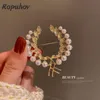 Pins, broches Ropuhov 2021 S925 zilverachtige naald vrouw Koreaanse parel spike broche temperament pin eenvoudige accessoires