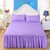 Fashion Thin Bed Covers 2pcs With pillowcase Bedspread Bed Skirt Sheet Single Bed Dust Ruffle Flower Pattern Cover Sheets F0382 210420