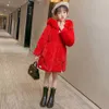 Girls Coat Outerwear Thick Warm Coats Solid Color Children's Jackets Winter Kids Clothes 6 8 10 12 14 210527