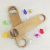 Primary color Wooden Beer Opener Portable stainless steel bottle openers Kitchen Tools 17*4cm Bar supplies 100pcs T2I52098