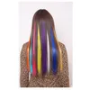 Syntetiska hårförlängningsstycken med klämmor Värmebeständiga raka förlängningar Färgfärgade Svart Klipp Kvinnor 30 färger