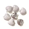 Charms 5PCS 3D Heart Carmant Charm for Woman Biżuteria Making Cuubic Zalonia Pave Akcesorium Bransoletka Naszyjka Bangle237b