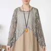 Johnature Women Lniane Suknie Vintage Patchwork Wysokiej Jakości Wiosna Długi Rękaw O-Neck Chiński Styl Kobiety Sukienki 210521