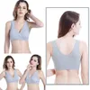 Kvinnor Underkläder Sova Nej Underwire Pull up Nursing Avtagbara insatser Bomull Blanda Seamless Solid Sports Maternity Bras Y0925