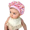 Moda Niños Sombrero para niños Gorro de satén floral Chica Satén Gorro para dormir nocturno Cuidado del cabello Gorro suave Cubierta para la cabeza Gorros Skullies 6 colores