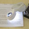 40x 25mm upplysta loupe LED-lampor Mikroskop Smycken Loupes Förstoringsglas Förstoring Mini Förstoringsglas Juvelermikroskop Sn3074