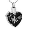 Always In My Heart Memorial Urns Cremation Jewelry Pendant Necklaces For Ashes Mom Women Girls Chains