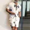 Men's Tracksuits Printing National Style Hawaiian Mens Short Sleeve Set Summer Casual Floral Shirt Beach Two Piece Suit 2022 Fashion Men