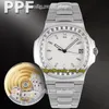eternity Sport Watches PPF V4 Latest products 5711 Cal.324 S C Automatic White Texture Dial 5711/1A-011 40MM Mens Watch T Diamond Bezel Sapphire Steel Case And Bracelet