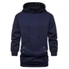 Men's Hoodies Men's & Sweatshirts Front Pocket Drawstring Pullover Hoodie Long Sleeve Solid Color Metal Holes Hooded Sweatshirt Male