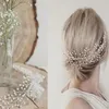 Hårtillbehör Bröllopsklippdekorativt tillbehör Elegant imitation Pearl Head Bridal Comb for Party