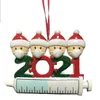 2021 Decoração de Natal Quarentine Ornaments família de 1-7 cabeças diy árvore pingente acessórios com resina de corda em estoque xx299