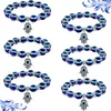 Mode Argent Couleur Strand Bracelet Evil Blue Eye Main Palm Bracelets pour Femmes Perles Chaîne Vintage Bijoux Femme Cadeaux