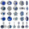 NOUVEAU 100% Sterling Silver 925 Bright Stars and Stars Pendentif Blue Charms Fit pandora Bracelet Pour Femmes Bijoux Cadeau