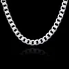 12 mm Curb Chain Necklace For Men Silver 925 Halsband kedja Choker Man Fashion Male Jewelry Wide Collar Torque Colar241f