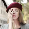 Stingy Brim Hats Style Stewardess Painter Female Autumn and Winter Woolen Beret Women's Hat 2021