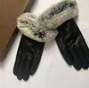 Designer handskar för kvinnor högkvalitativa fårskinn äkta läderhandskar damer pekskärm vinter tjock varm kanin päls med fleece