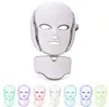 LED Facial Mask 7 PDT Photon Colors For Face And Neck Microcurrent LED Light Therapy Skin Rejuvenation Facial Machine Portable Home Use