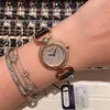 Babysbreath 나이트 시리즈 럭셔리 시계 Womens Watches 26mm 스위스 쿼츠 다이아몬드 다이얼 파인 스틸 케이스 이탈리아어 송아지 가죽 스트랩 손목 시계