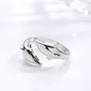 Einfache Mode Silber Farbe Feder Delphin Einstellbare Ring Exquisite Schmuck Ring Für Frauen Party Hochzeit Verlobung Geschenk