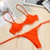 1 set costume da bagno bikini sexy biquini brasiliano fasciatura push-up fascia costumi da bagno solidi donna mini perizoma abito da spiaggia estivo