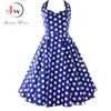 Robe d'été Vintage Rockabilly Rétro Swing Polka Dot Pinup Longue Audrey Hepburn SundressPlus Taille Robes 210625