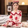 Хлопок девушки пижамы наборы осень с длинным рукавом детские ночные одежды набор милые пижамы для детей ночной мужской 211109