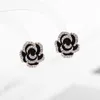Exquisite Camellia Dames Oorbellen Merk Luxe 18K Vergulde Eenvoudige Druipende Snelstenen S925 Silver Needle Flower Sieraden