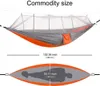 Camping / Tuin Hangmat met Mosquito Netto Buitenmeubels 1-2 Persoon Draagbare Opknoping Bed Strength Parachute Fabric Sleep Swing