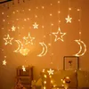 EID MUBARAK Moon Star LED Lights Pendant Ramadan Mubarak Decoration Ramadan Islam Muslim Event Party Supplies Eid Decoration 210610