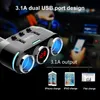 12V-24V Car Cigarette Lighter Socket Splitter Plug LED USB Charger Adapter 3.1A 100W Detection For Phone MP3 DVR Accessories Car