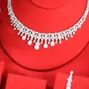 Earrings & Necklace Blachette Fashion Noble Exclusive Pendant Bracelet Ring 4PCS Dubai Bride Wedding Engagement Zircon Jewelry Set