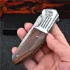 Flipper Folding Knife VG10 Damascus Steel Drop Point Blade Rosewood + Stainless Steels Handle EDC Pocket Knives