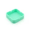 Silicon Ashtray 9 Colors Colored Square Silicone rubber Portable Ashtrays Herb Tobacco Hold Cigarette Jar Container bendable SN5860