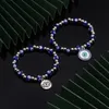 S2237 Evil Demon Eye Verre Perlé Brins Bracelet Couples Hommes Femmes Yeux Bleus Bracelets