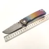 Versione personalizzazione limitata Chaves Redencion 228 Coltello pieghevole Lama in damasco Manico in titanio Tasca EDC Forte attrezzatura da esterno Attrezzi da campeggio tattici