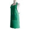 Schorten 2 stks Pure Kleur Koken Voor Chef Kelner BBQ Kapper Custom Gifts Ull Size Adult Bib Pocket