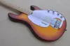 Guitare basse électrique à corps Sunburst à 5 cordes avec Pickguard en perle blanche, touche en érable, micros actifs