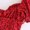 Vintage Boho Frauen Kleid Strand Elegant Mini Kurz Sexy Rot Casual Party Vestidos Koreanische Mode Sommer 210521