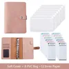 A6 Notepads Binder Cover with 8PCS PVC Binder Pockets and 12PCS Expense Budget Sheets for Money Receipts Budgeting Organizer