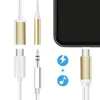 2 in 1 3.5mm AUX kabloları şarj ses tipi-C kulaklık kulaklık jakı adaptörü konnektör kablosu
