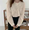 OL Sale Loose Girls Streetwear Gentle All Match Casual Hollow Out Blouses Office Lady Pullovers Shirts 210525