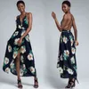 Women dress sexy summer vestidos de verano v-neck floral print chiffon women maxi 3351 50 210510