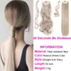 Mtmei Long Straight Clip in Extensions Wrap Around Synthetic Ponytail Fake Hair For Women Pony Tail Blonde