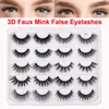 10 pares falsos cílios 3d faux mink cílios artesanais dramáticos longos espessos macio natural macio wispy glam volume pestanas reutilizável maquiagem olho reutilizável