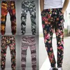 Calças masculinas com estampa floral de linho e linho harém Calças compridas estilo vintage calças de moletom plus size calças masculinas