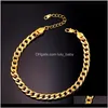 Bracelets de cheville Livraison directe 2021 Bijoux d'été Pied sur la jambe Bracelet couleur or Cheville Lien Chaîne Cheville Bracelets Pour Femme Jtueg247D