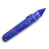 Lapis lazuli naturel Pipes à fumer Pierre d'énergie Pierre précieuse Tabac Obélisque Baguette de guérison Cristal Quartz Point Pipe avec boîte-cadeau