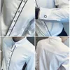 Trend Solid Color Business Herrskjorta Långärmad Casual Shirt Streetwear Social Dress Skjortor Män Kläder Chemise Homme 210527